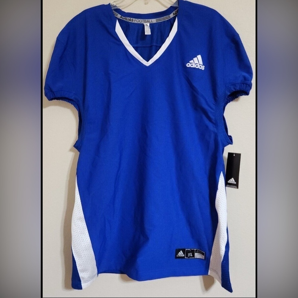 Adidas Men’s American Football Practice Jersey –NWT, Size 2XL, Blue/White – $95